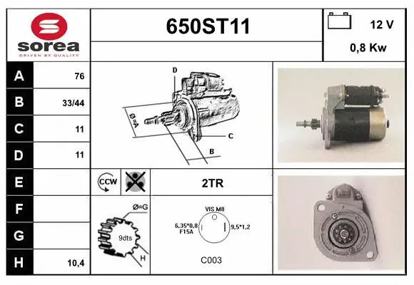 Démarreur STARTCAR 650ST11