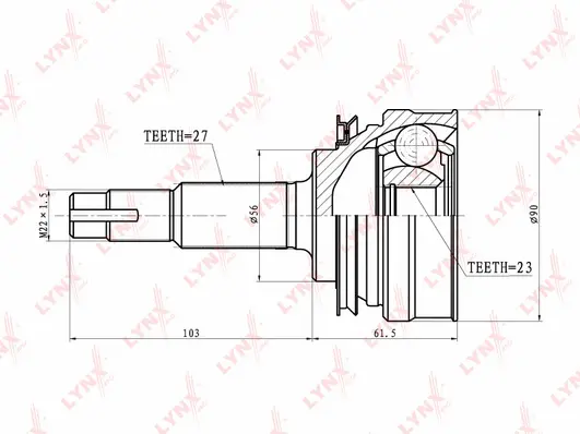 Jeu de joints, arbre de transmission LYNXAUTO CO-5705