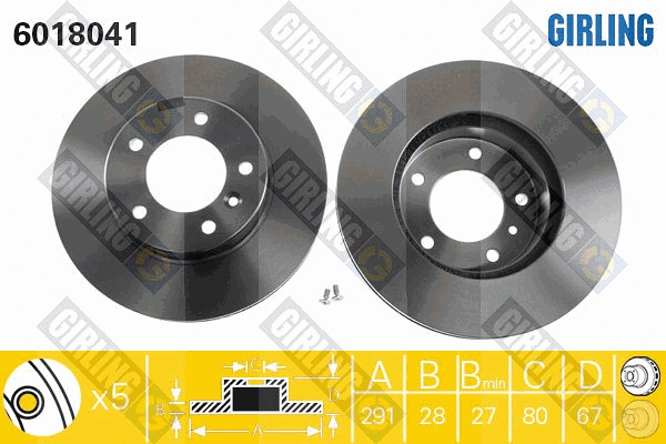 Disque de frein GIRLING 6018041