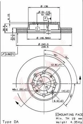 Disque de frein VILLAR 628.1494