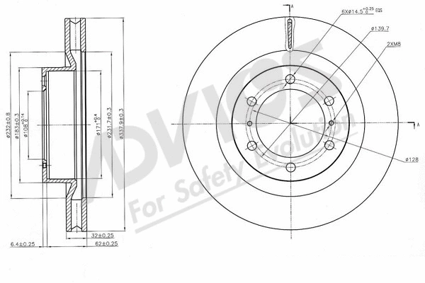 Disque de frein ADVICS-SEA A6F159