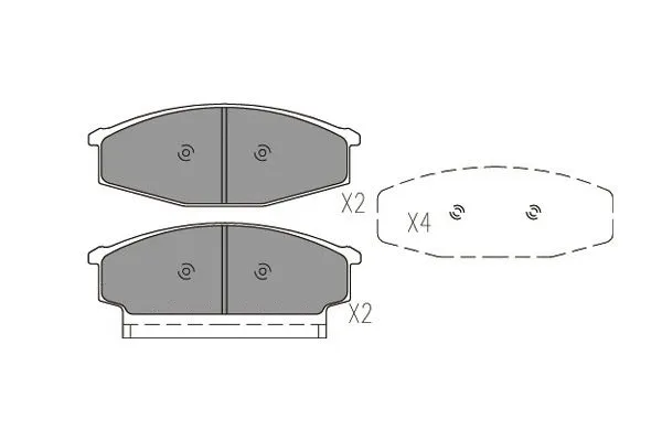 Kit de plaquettes de frein, frein à disque KAVO PARTS KBP-6600