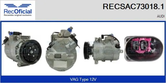 Compresseur, climatisation RECOFICIAL RECSAC73018.1