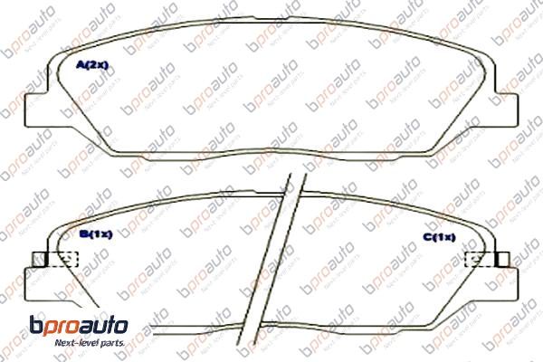Kit de plaquettes de frein, frein à disque BPROAUTO 1BP31018AA