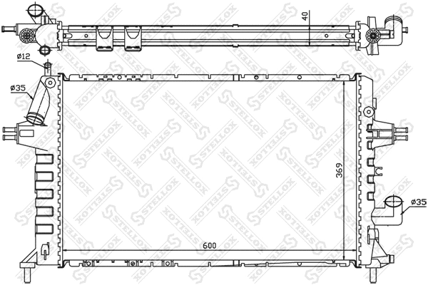 Radiateur, refroidissement du moteur STELLOX 10-25267-SX
