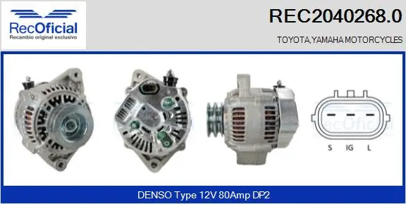 Alternateur RECOFICIAL REC2040268.0