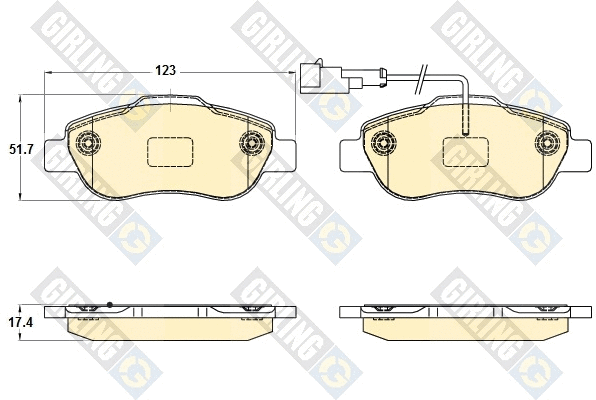 Kit de plaquettes de frein, frein à disque GIRLING 6120393
