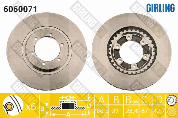 Disque de frein GIRLING 6060071
