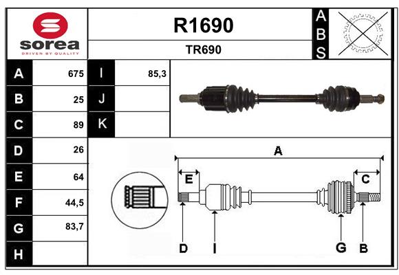 Arbre de transmission SNRA R1690