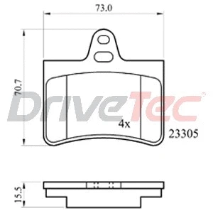 Kit de plaquettes de frein, frein à disque DriveTec DPAD1680