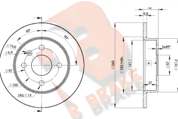 Disque de frein R BRAKE 78RBD29108