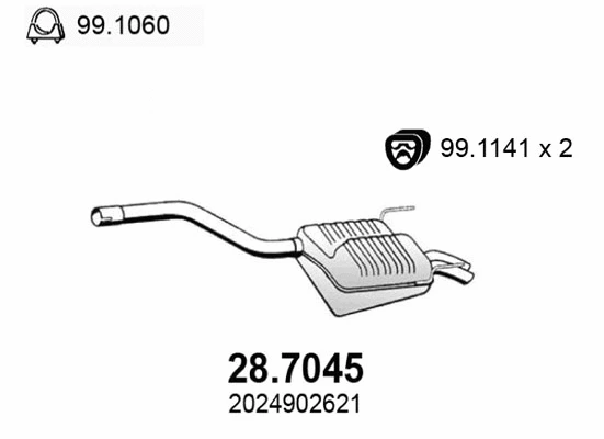 Silencieux arrière ASSO 28.7045