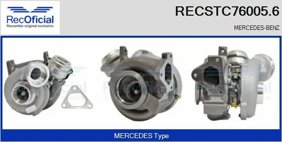 Turbocompresseur, suralimentation RECOFICIAL RECSTC76005.6