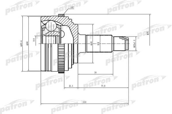 Jeu de joints, arbre de transmission PATRON PCV1502