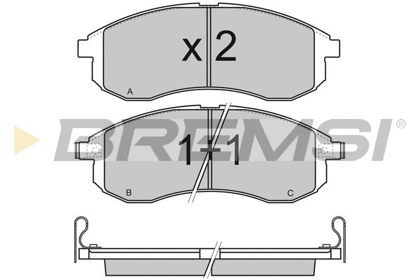 Kit de plaquettes de frein, frein à disque BREMSI BP3132