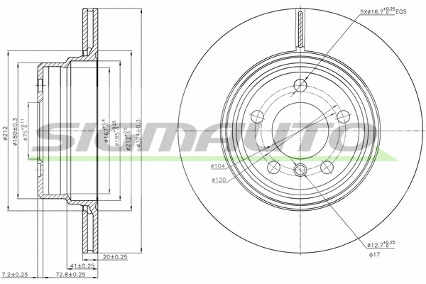 Disque de frein SIGMAUTO DBB583V