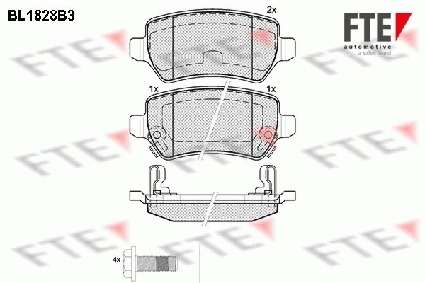 Kit de plaquettes de frein, frein à disque FTE 9010406
