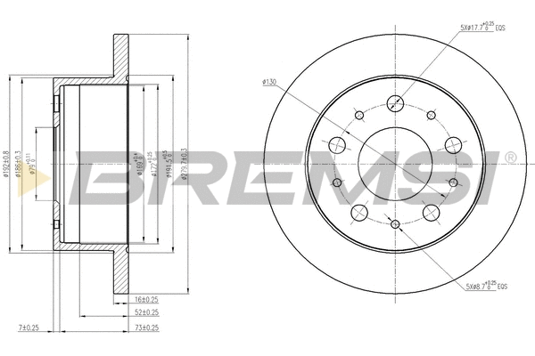 Disque de frein BREMSI CD7574S