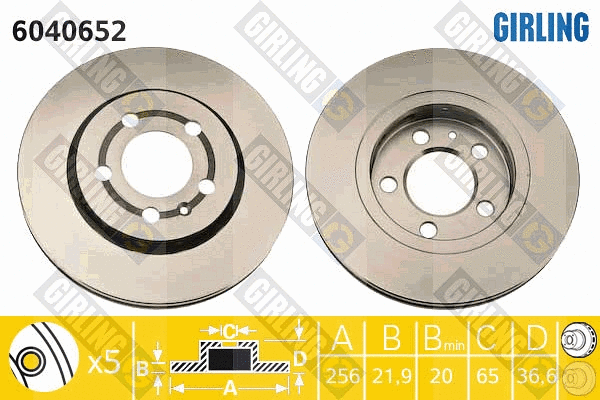 Disque de frein GIRLING 6040652