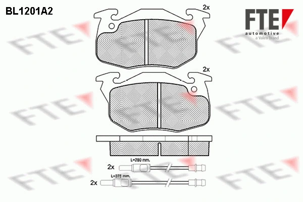 Kit de plaquettes de frein, frein à disque FTE 9010058