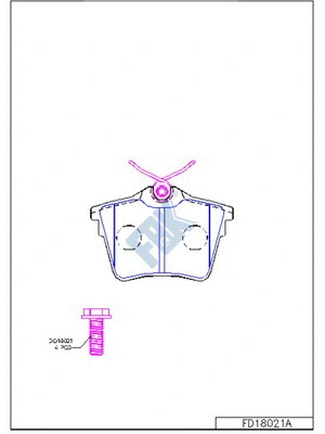 Kit de plaquettes de frein, frein à disque FBK FD18021A
