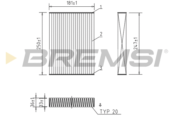 Filtre, air de l'habitacle BREMSI FC0927C