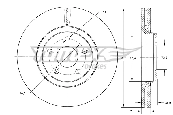Disque de frein TOMEX Brakes TX 73-80