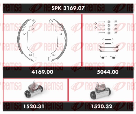 Kit de freins, freins à tambours REMSA SPK 3169.07