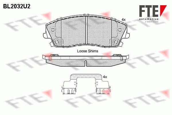 Kit de plaquettes de frein, frein à disque FTE 9010618
