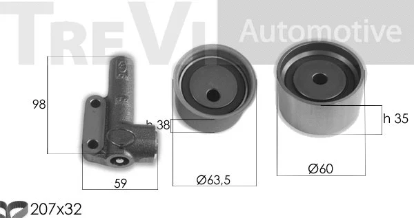 Kit de courroie crantée TREVI AUTOMOTIVE KD1369