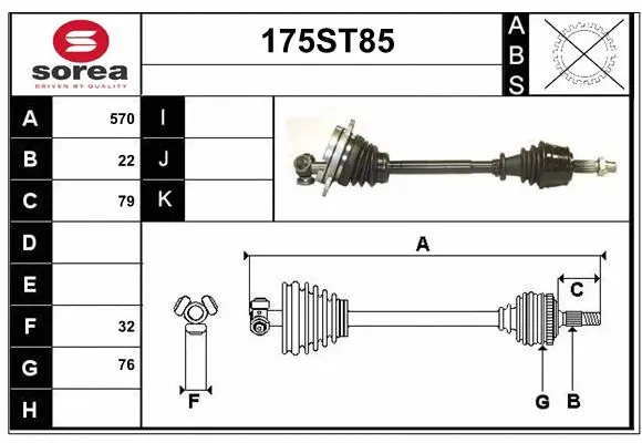 Arbre de transmission STARTCAR 175ST85