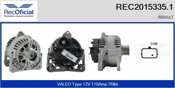 Alternateur RECOFICIAL REC2015335.1