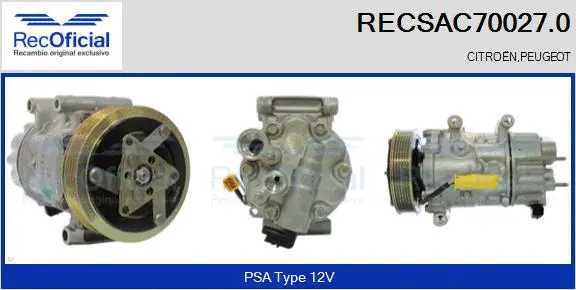 Compresseur, climatisation RECOFICIAL RECSAC70027.0