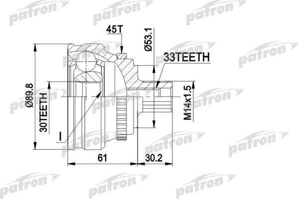 Jeu de joints, arbre de transmission PATRON PCV1112