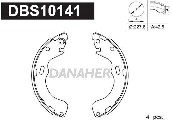 Jeu de mâchoires de frein DANAHER DBS10141
