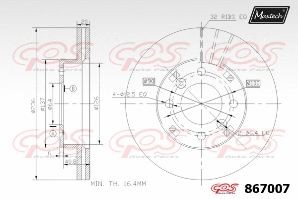Disque de frein MAXTECH 867007