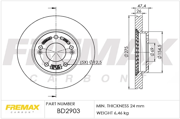 Disque de frein FREMAX BD-2903