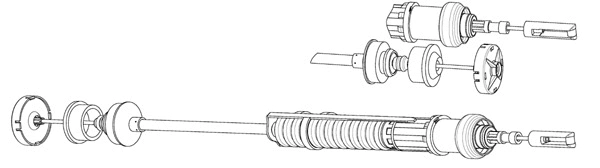 Tirette à câble, commande d'embrayage CEF PU01164