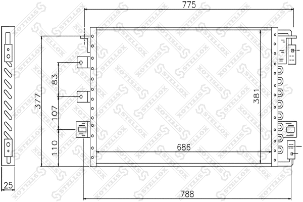 Condenseur, climatisation STELLOX 10-45082-SX