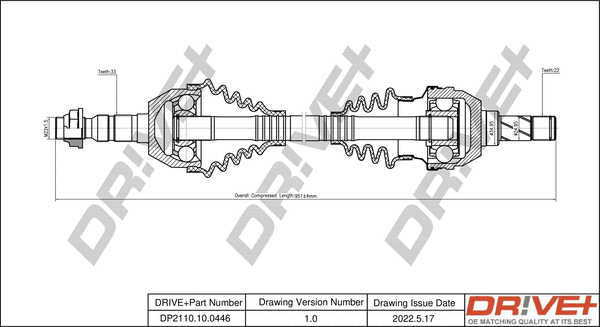 Arbre de transmission Dr!ve+ DP2110.10.0446