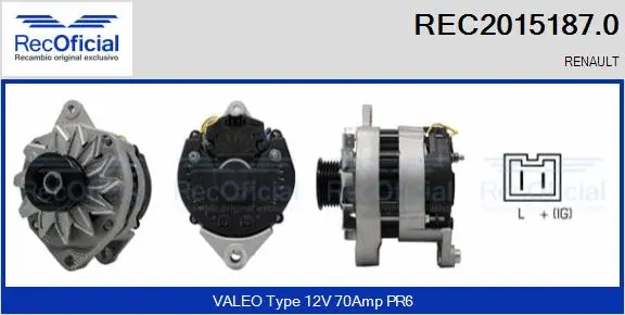 Alternateur RECOFICIAL REC2015187.0