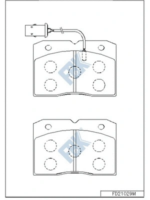Kit de plaquettes de frein, frein à disque FBK FD21029M