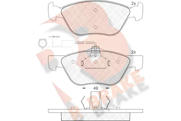 Kit de plaquettes de frein, frein à disque R BRAKE RB1125