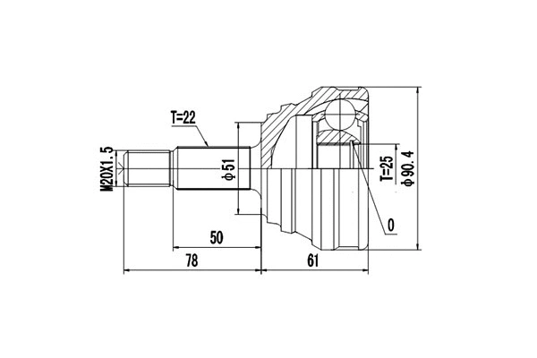 Jeu de joints, arbre de transmission DYNAMATRIX DCV803031