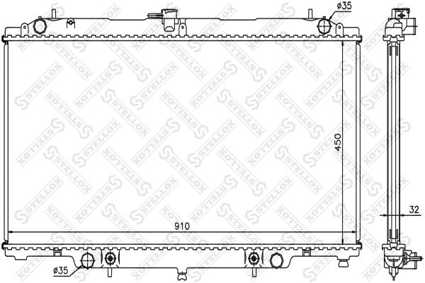 Radiateur, refroidissement du moteur STELLOX 10-26582-SX