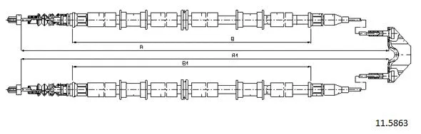 Tirette à câble, frein de stationnement CABOR 11.5863