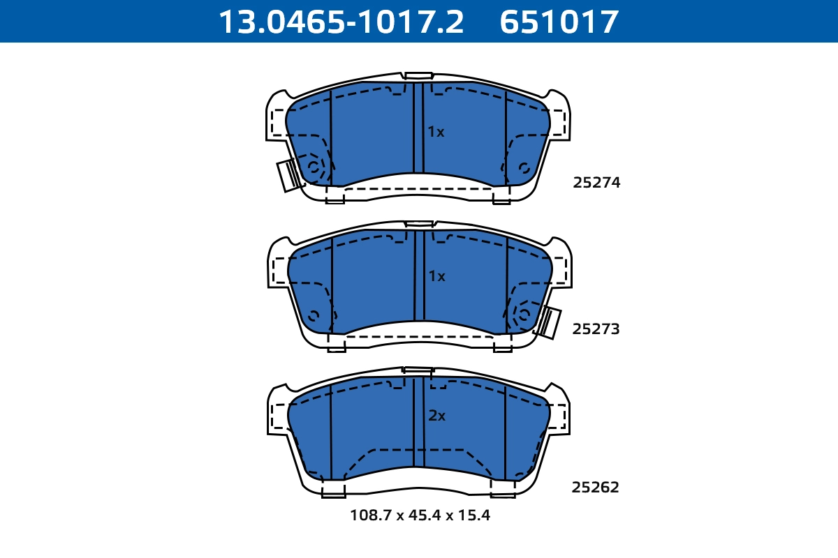 Kit de plaquettes de frein, frein à disque ATE-APAC 13.0465-1017.2