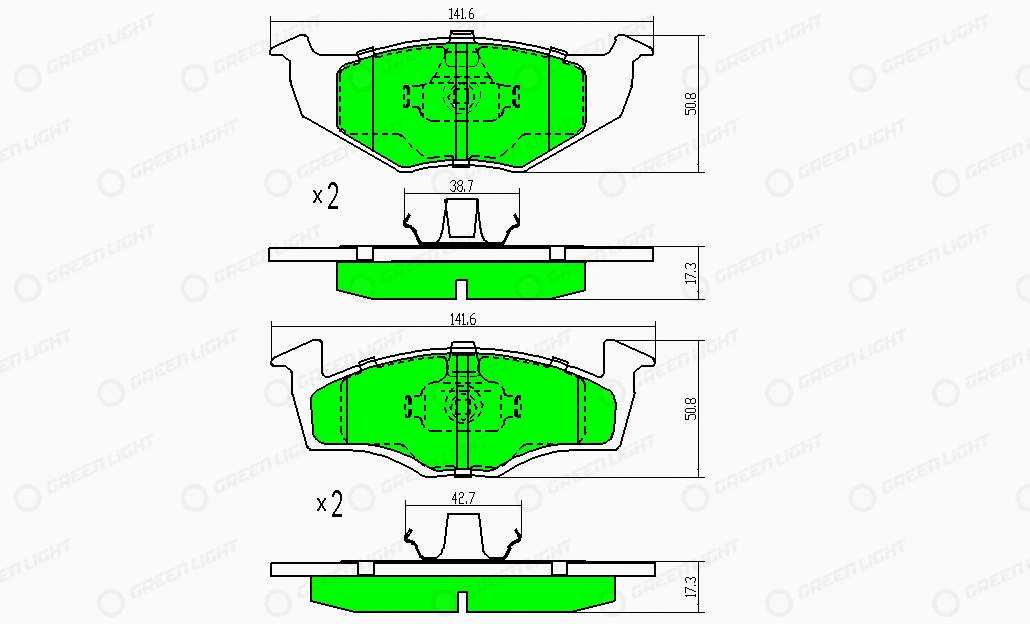 Kit de plaquettes de frein, frein à disque Automotive Adriado GLBP0043