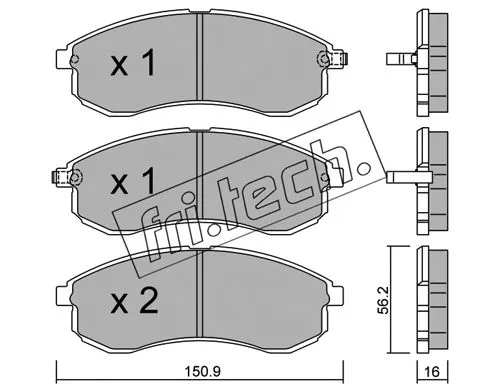 Kit de plaquettes de frein, frein à disque fri.tech. 498.0