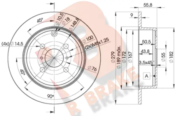 Disque de frein R BRAKE 78RBD22081